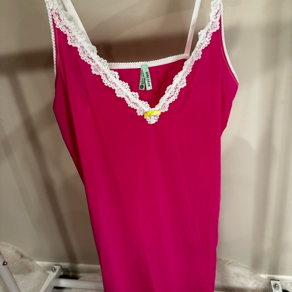 Honeydew Intimates Other - Honeydew Intimates Fuchsia Chemise with White Lace